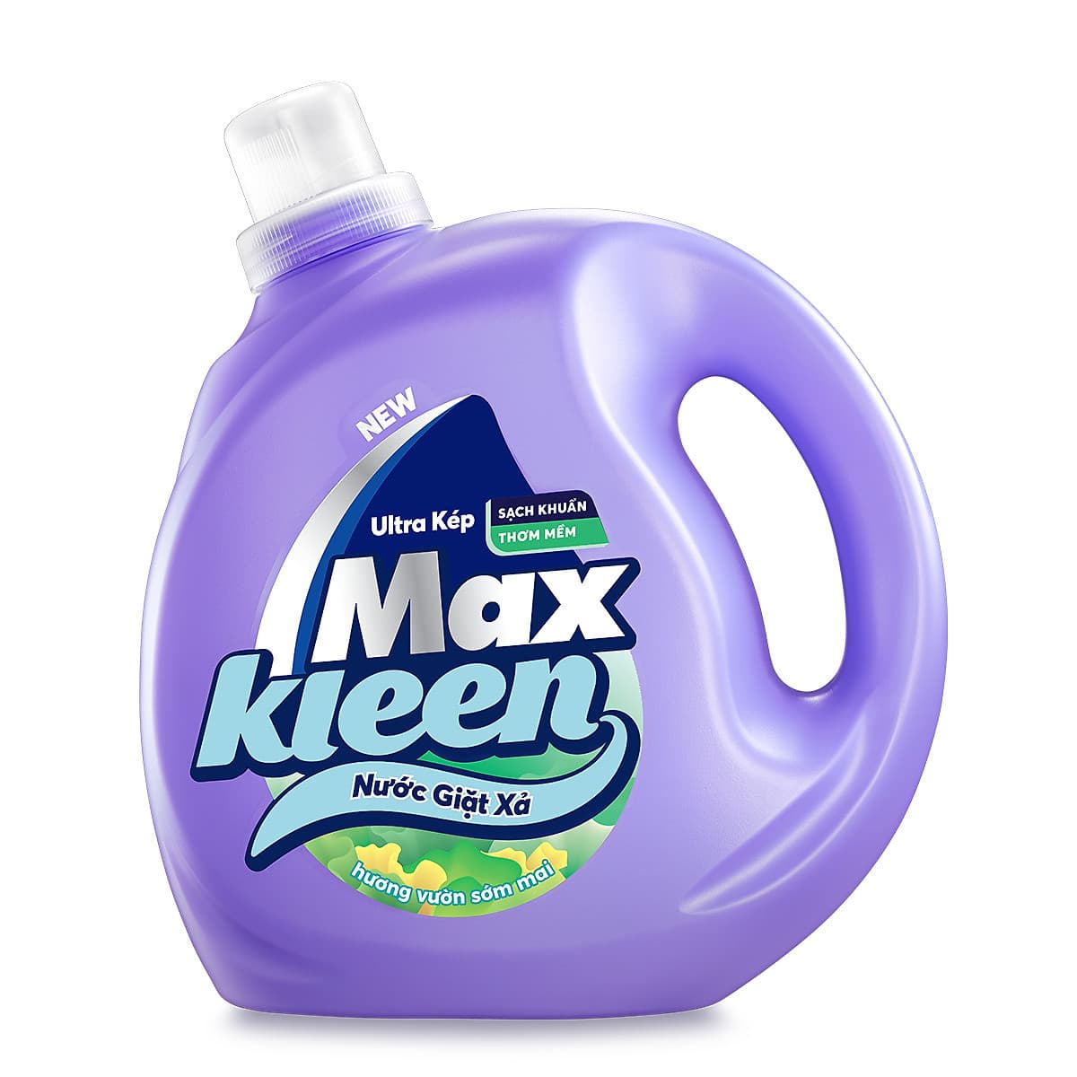 Chai Nước Giặt Xả Maxkleen Hương Vườn Sớm Mai Sạch Khuẩn Thơm Mềm Tiện Lợi & Tiết Kiệm 2.4Kg Tặng Túi 600G