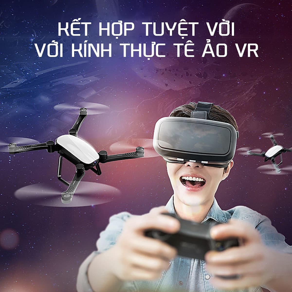 Flycam gấp gọn X9 quay phim chụp ảnh full-HD 1080p pin 1200mAh xem trực tiếp trên điện thoại