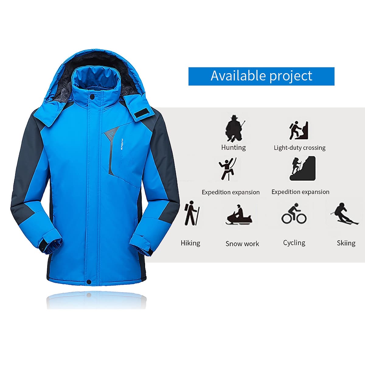 Áo Khoác Trượt Tuyết Lông Cừu Chống Thấm Nước Đen Lixada (Size 4XL)