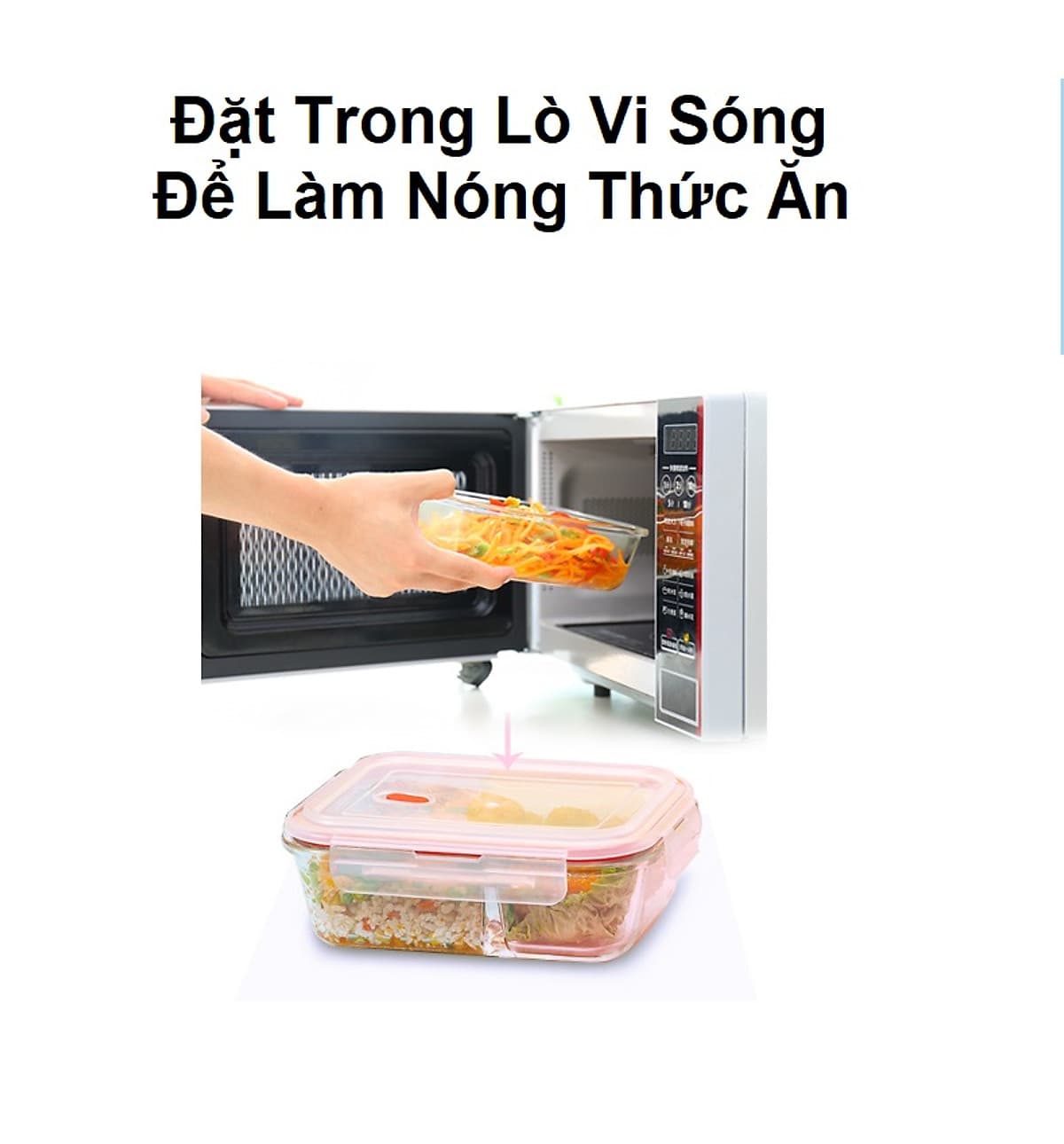 Bộ Hộp Cơm Giữ Nhiệt Thủy Tinh Văn Phòng Cao Cấp - Kèm Túi Xách và Hộp Đựng Đũa Thìa - Giao mẫu ngẫu nhiên