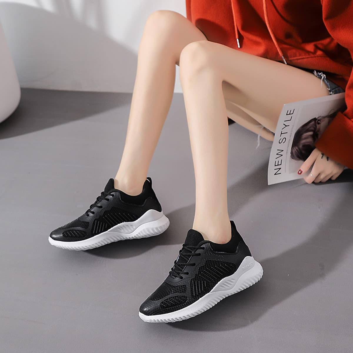 Giày thể thao Giày đi bộ Nữ huấn luyện viên nhẹ Knit mềm