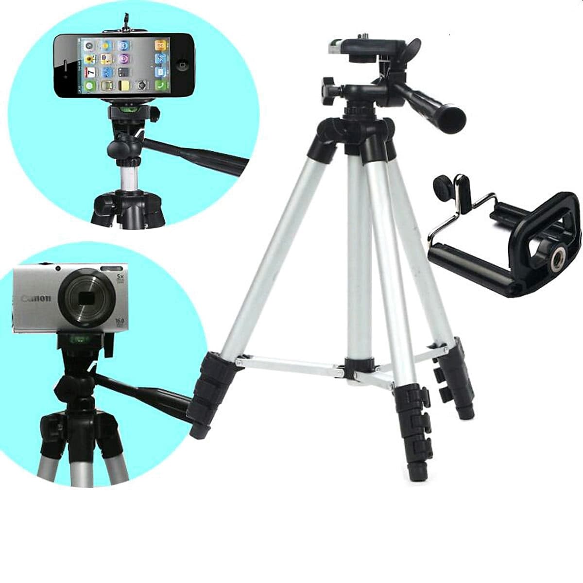 Chân máy ảnh Tripod 3110 tặng Giá kẹp điện thoại, Remote bluetooth và Túi đựng