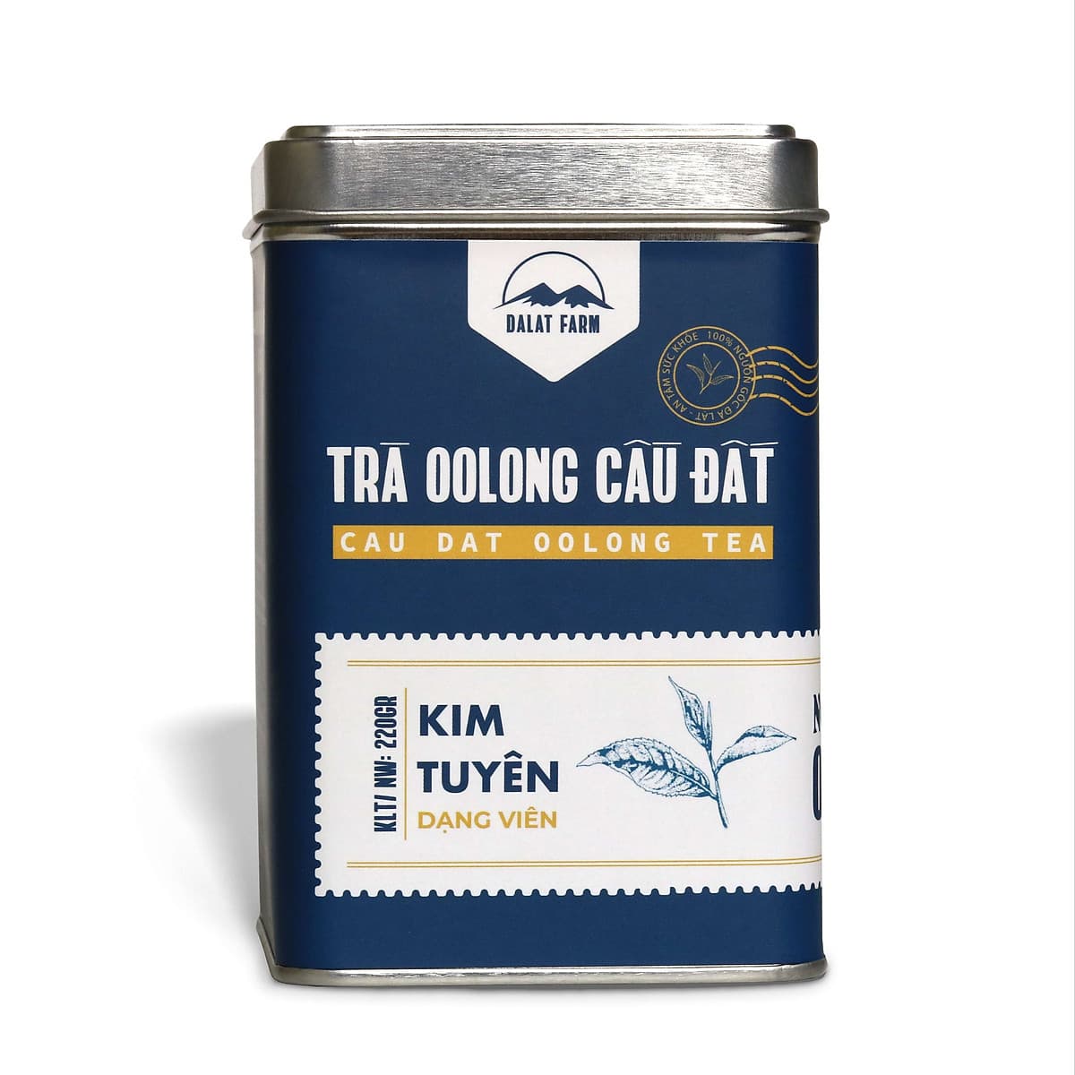 Trà Oolong Kim Tuyên Cầu Đất - Hộp 220Gr - Dalat Farm 