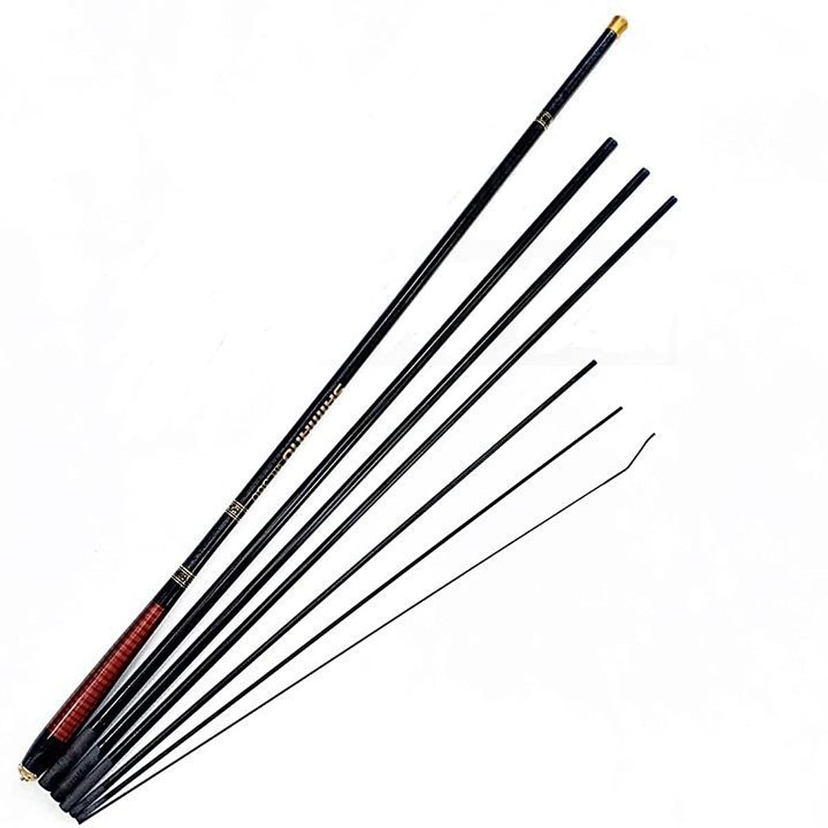 Cần câu tay carbon xoắn 5H đỏ  