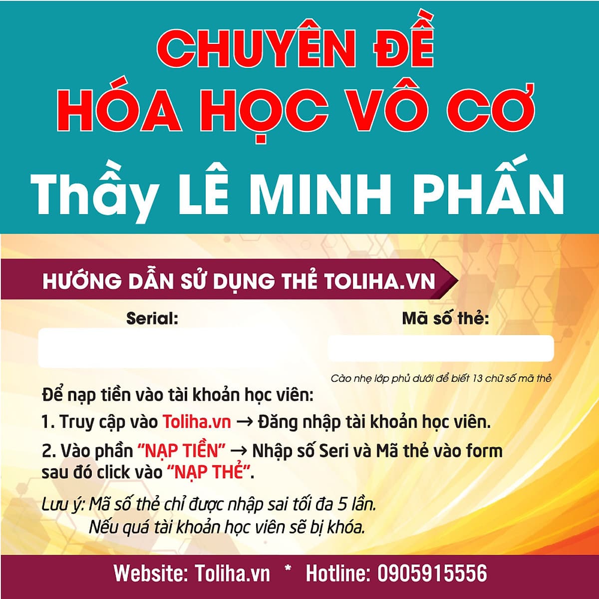 Khóa học CHUYÊN ĐỀ: HÓA HỌC VÔ CƠ - thầy Lê Minh Phấn - 06 tháng