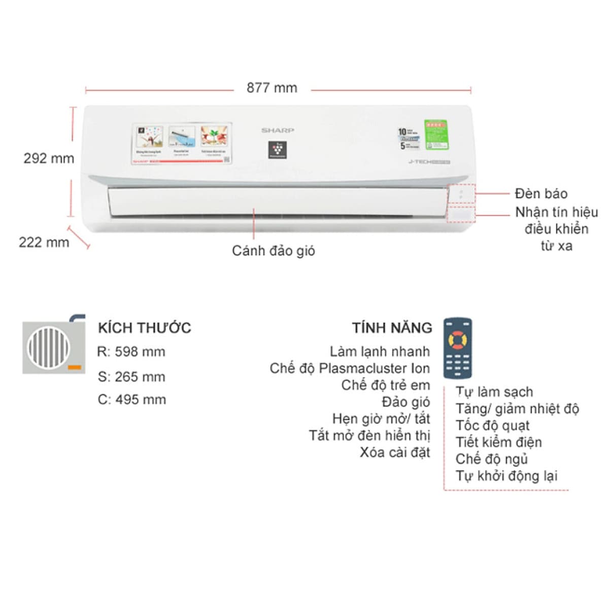 MÁY LẠNH Sharp AH-X9XEW INVERTER 1Hp MODEL 2020 - HÀNG CHÍNH HÃNG