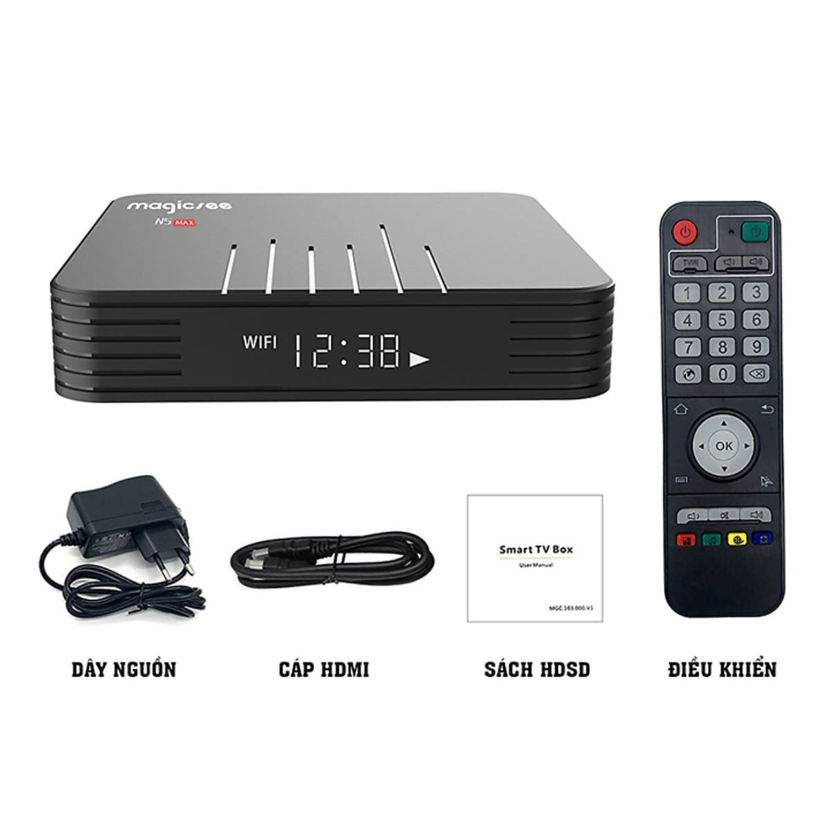 Android Tivi Box Magicsee N5 Max - Ram 4GB, Rom ATV, Android 9.0
