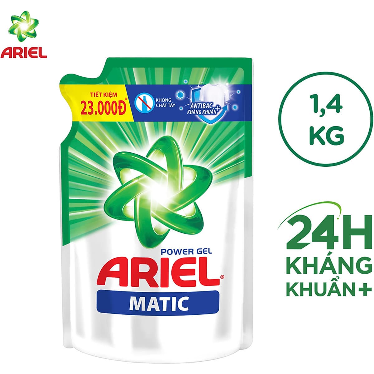 Nước giặt Ariel Đậm Đặc dạng túi 1.4kg