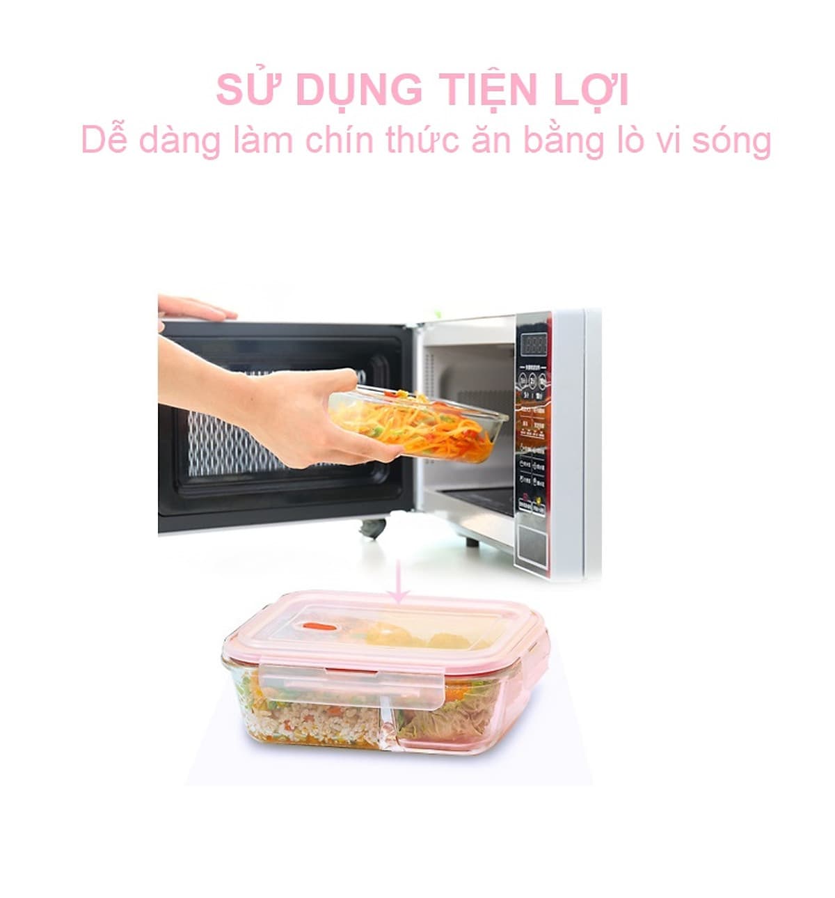 Bộ Hộp Cơm Thủy Tinh Giữ Nhiệt  Văn Phòng Cao Cấp - Kèm Túi Xách và Hộp Đựng Đũa Thìa Home Basics
