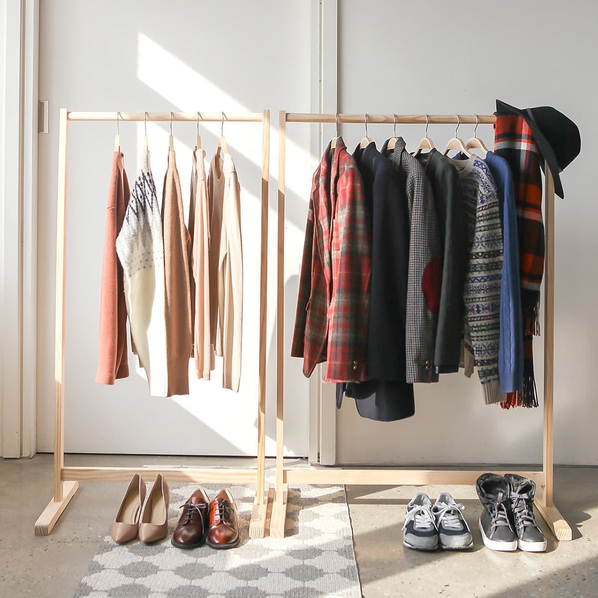 Giá Treo Quần Áo Gỗ Thanh Đơn Single Hanger Size L Nội Thất Kiểu Hàn BEYOURs - Gỗ Tự Nhiên