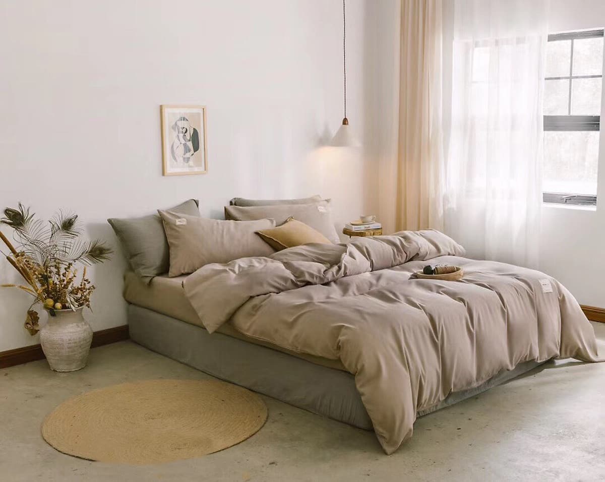 Bộ 4 món chăn ga gối cotton Tici cao cấp TC45 hàng đẹp (set gồm 1 ga, 1 chăn có khóa lồng được ruột, 2 vỏ gối)