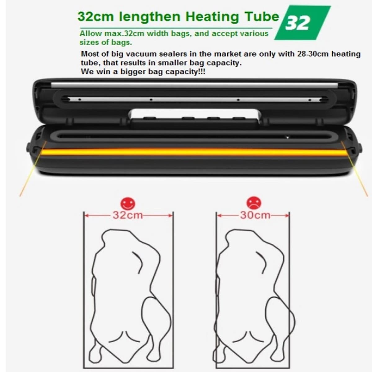 Máy hút chân không khô và ướt cao cấp AP-12X tích hợp 5 chế độ điểu khiển nhiệt độ, hàn được miệng túi dày 5mm, hàn bề ngang túi tối đa túi là 32cm