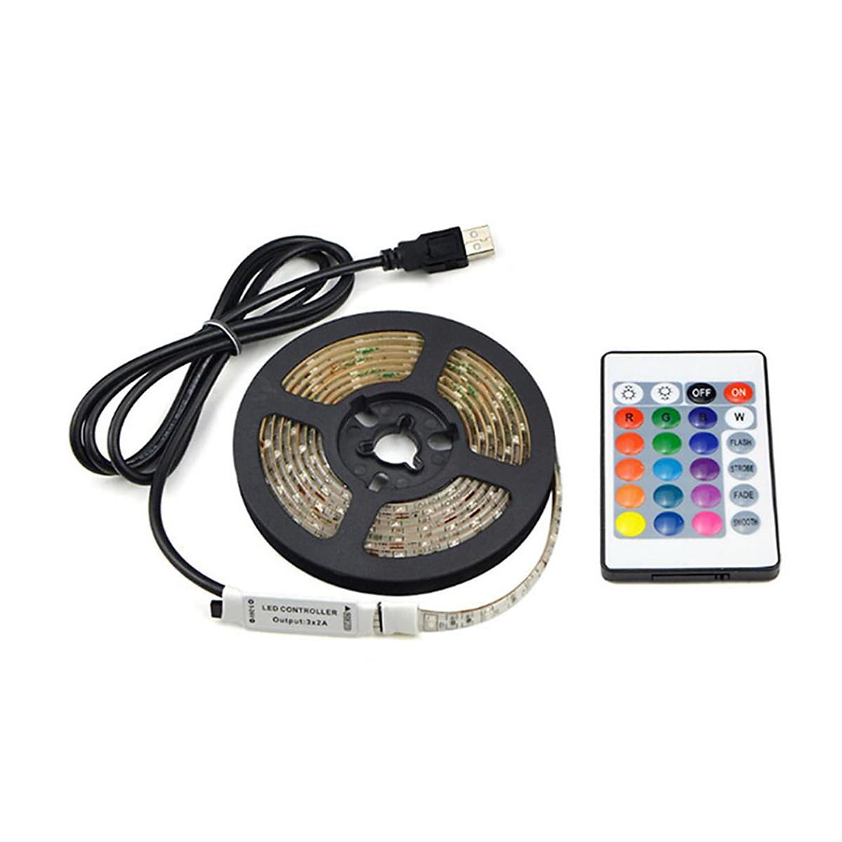 Đèn Dây LED RGB USB Chống Nước Có Điều Khiển (5V) 