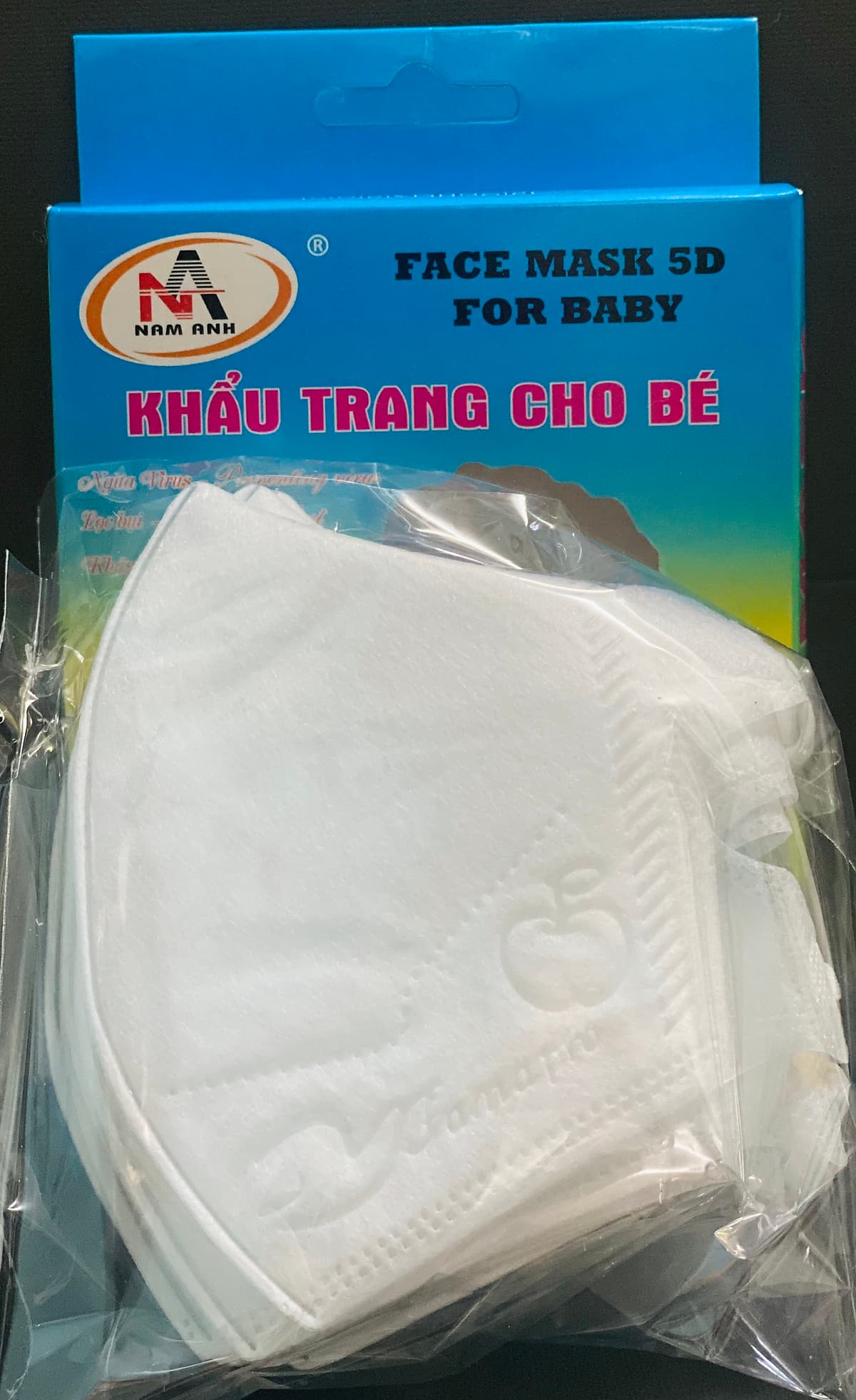Khẩu Trang Y Tế 5D Trẻ Em Nam Anh - Hộp 10 cái