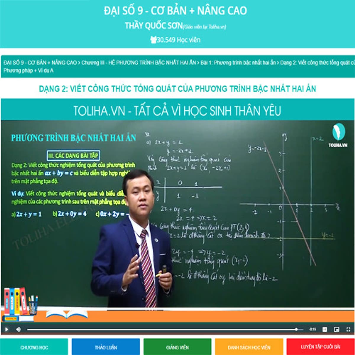 Khóa học ĐẠI SỐ 9 - CƠ BẢN + NÂNG CAO thầy Quốc Sơn - 06 tháng