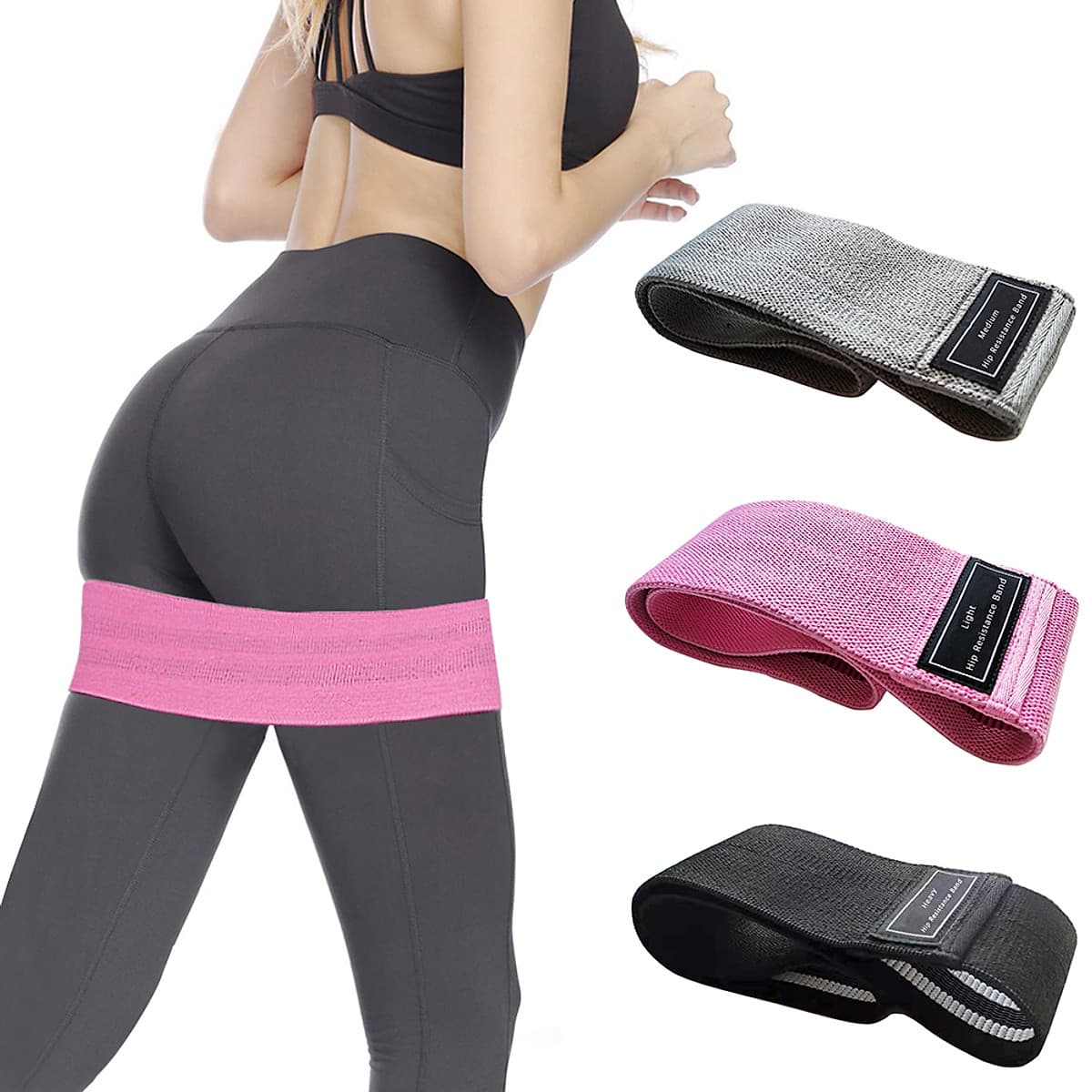 Bộ 3 Dây Kháng Lực Mini Band Gym Yoga - Dây Cao Su Miniband Tập Chân Mông