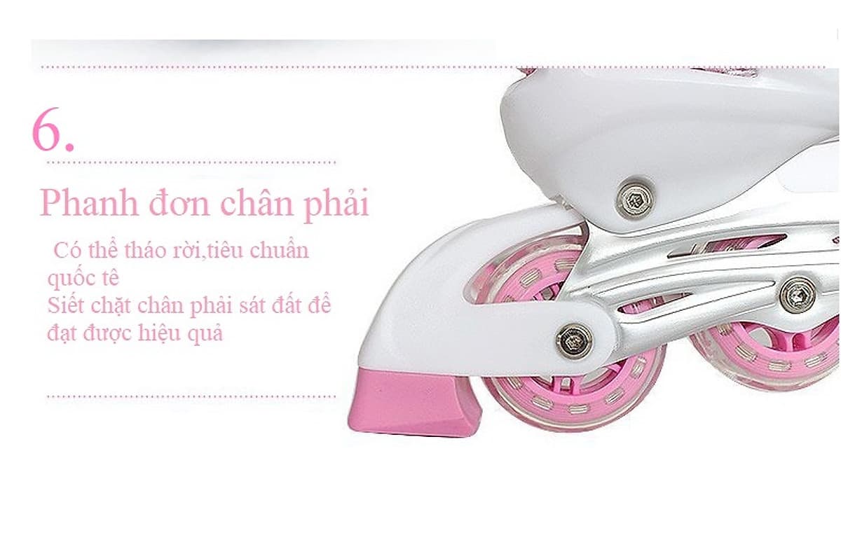 Giày trượt Patin thể thao tăng cường vận động, giải trí cho trẻ em HM089 bánh xe phát sáng tặng kèm bộ đồ bảo hộ 7 món