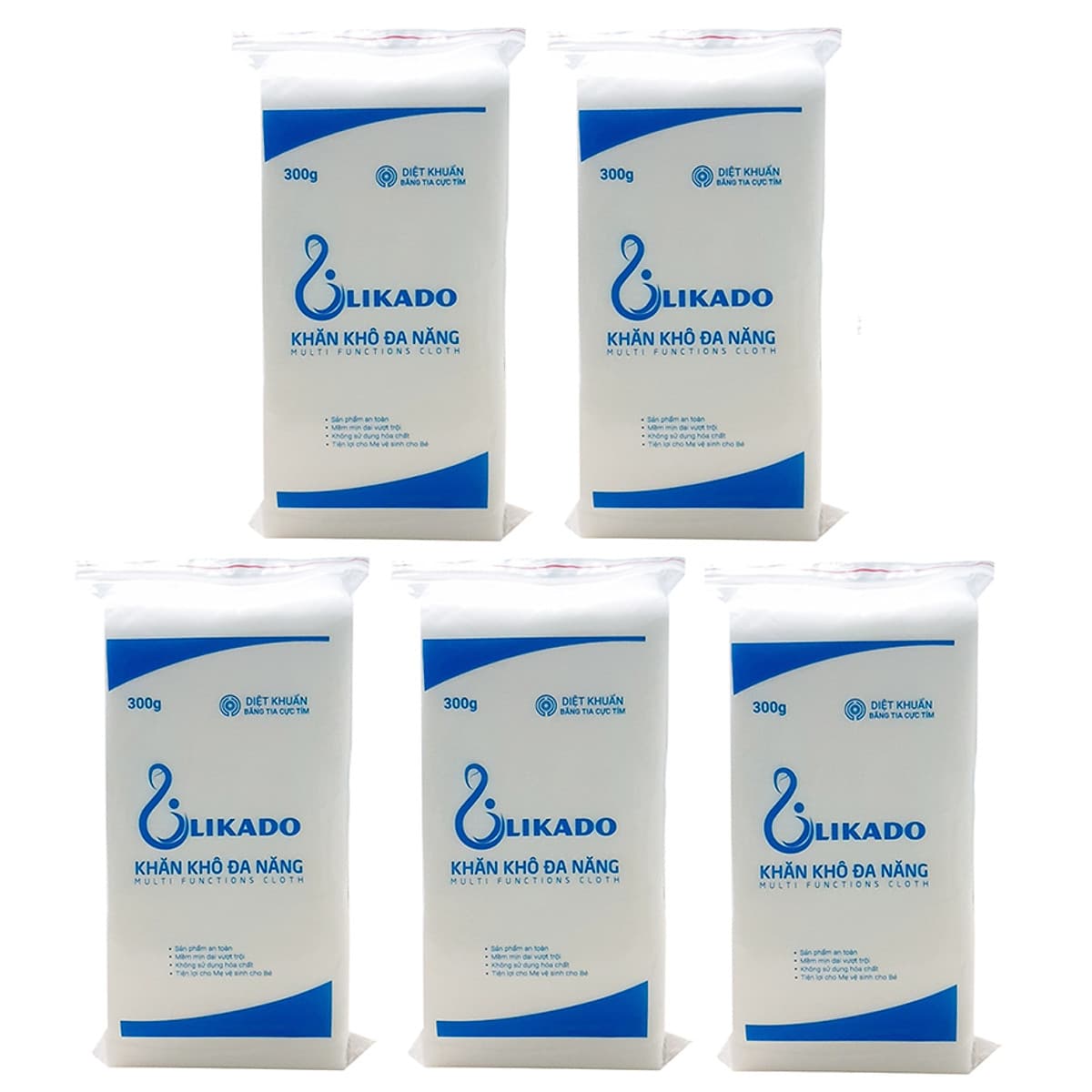 Combo 5 Bịch Khăn Vải Khô Likado (300g)