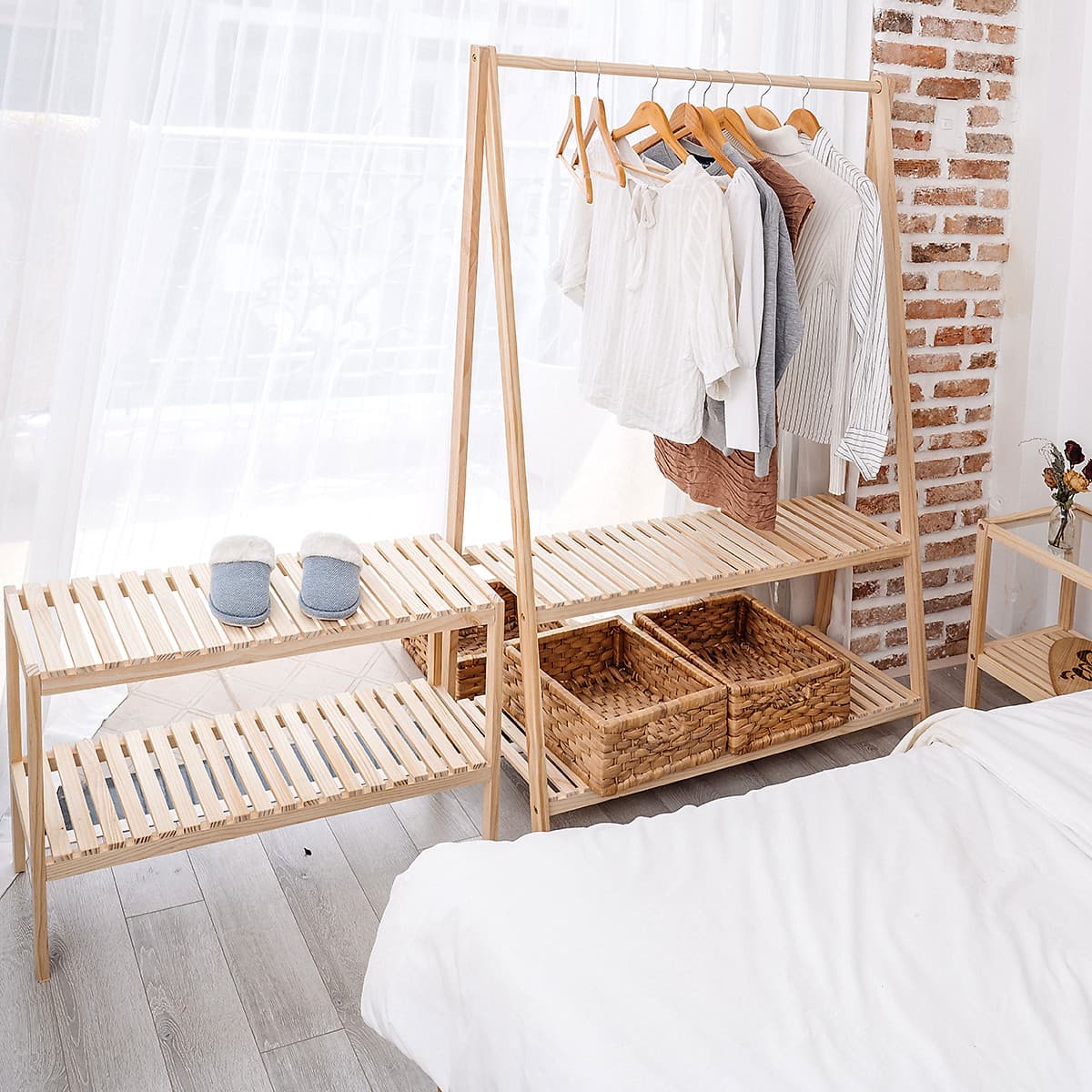Giá Treo Quần Áo Gỗ 2 Tầng Size L A Hanger 2FL Nội Thất Kiểu Hàn BEYOURs - Gỗ Tự Nhiên