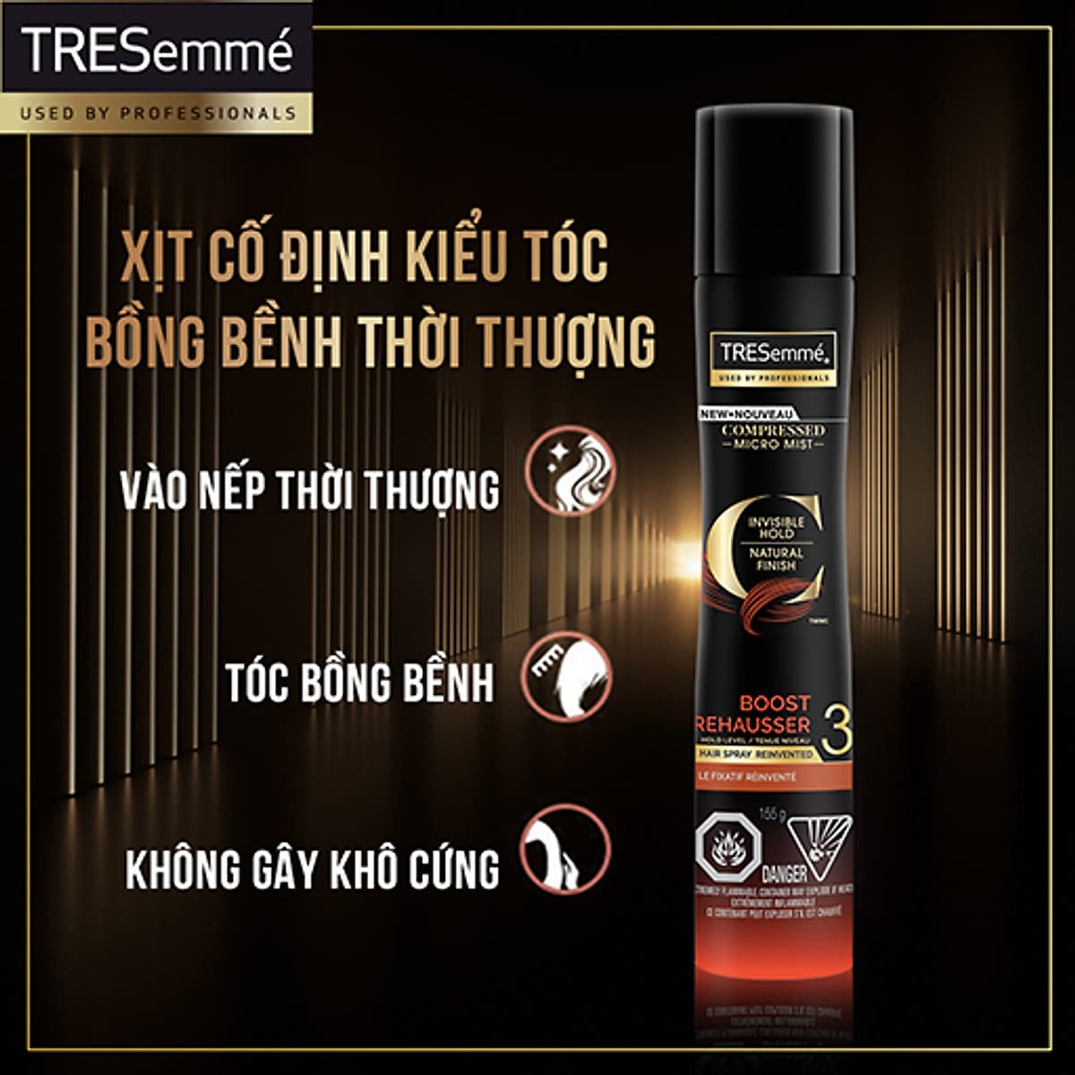 Xịt Tạo Kiểu Tóc Giữ Độ Phồng Tresemmé Compressed Micro Mist (155g)