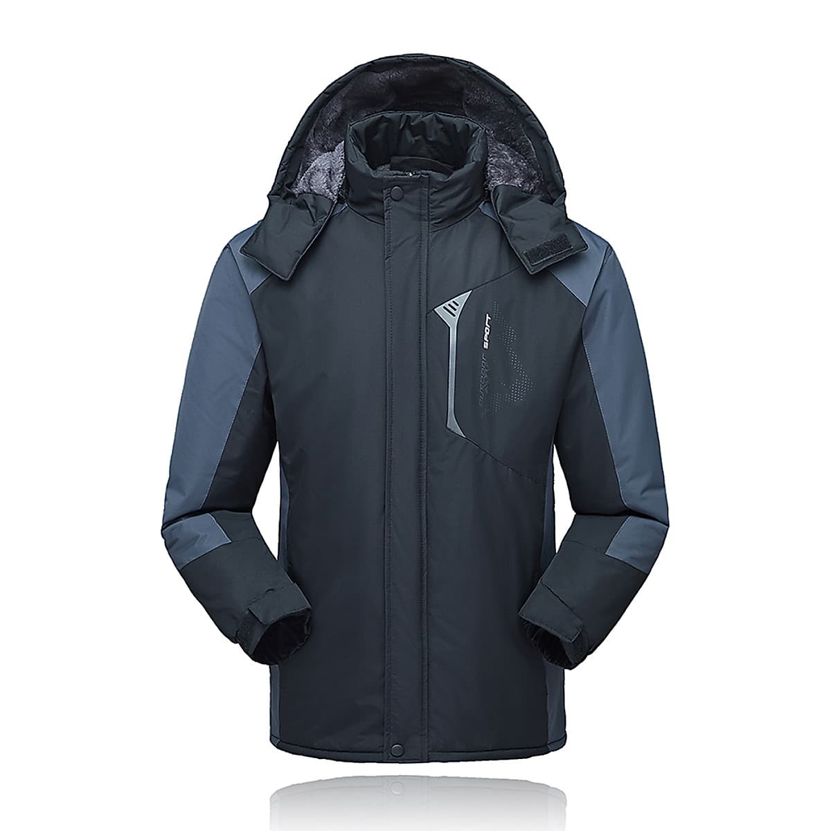 Áo Khoác Trượt Tuyết Lông Cừu Chống Thấm Nước Đen Lixada (Size 4XL)