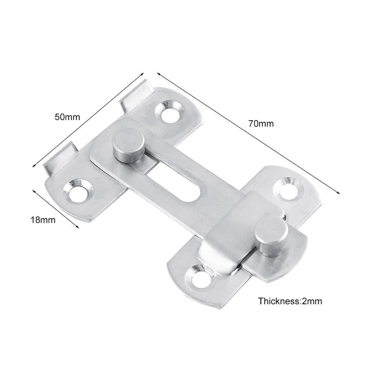 Chốt khóa cài cửa an toàn chất liệu thép không gỉ cao cấp tiện dụng  (7x5cm)
