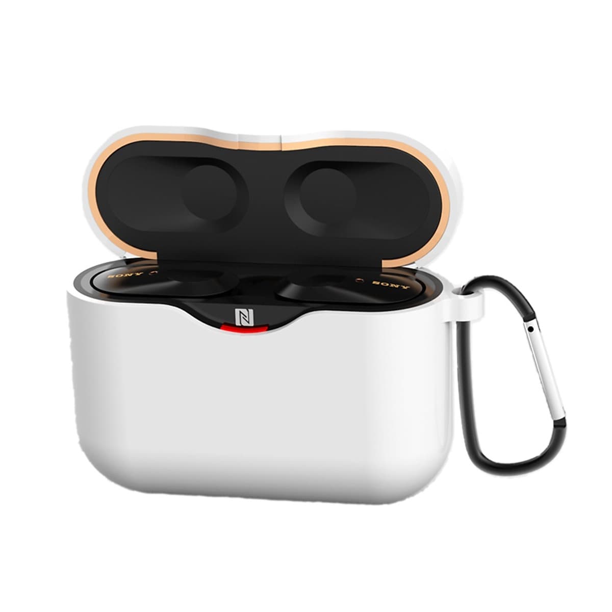 Silicone Case for SONY WF-1000XM3 Bluetooth Earphone Charging Box Cover Soft Shell with Anti-lost Hook