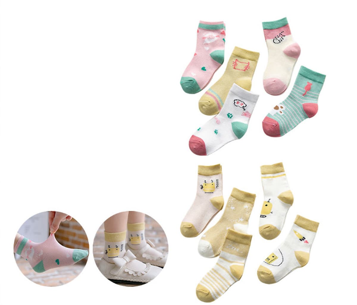 Set 5 đôi tất vớ trẻ em (size cho bé từ 0-6 tuổi)