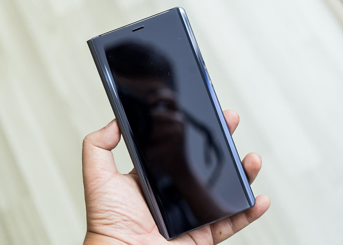Bao da tráng gương cho Samsung Galaxy Note 8 nắp gập 2 mặt 