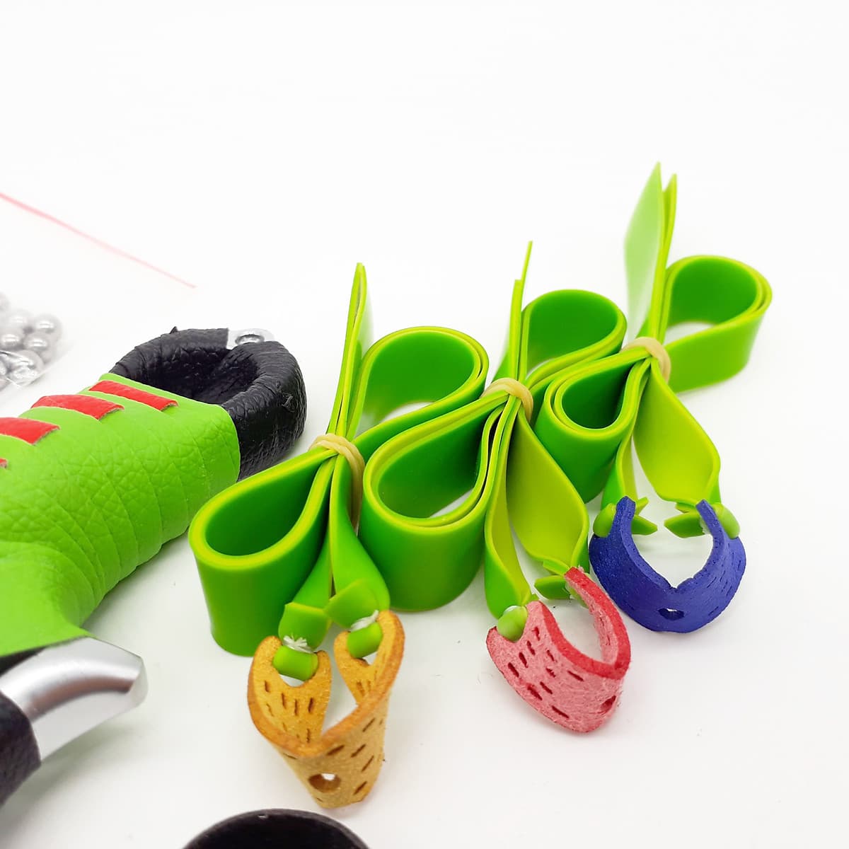 Ná Cao Su Phượng Hoàng Thước Ngắm Kép Quấn Dây Tím (+ 3 Dây Dẹt 2 Lớp + 100 Bi + Nhẫn Nam Châm Hít Bi)