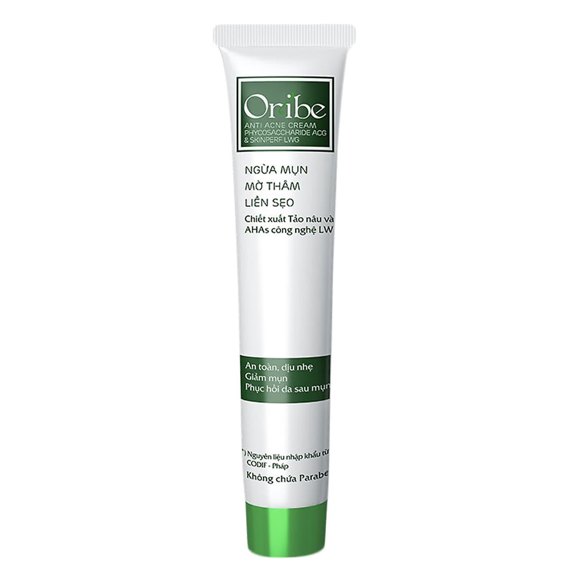Kem Ngừa Mụn, Mờ Thâm, Liền Sẹo Chiết xuất tảo nâu từ Pháp - Ori'be Anti Acne Cream - Tuýp 20g