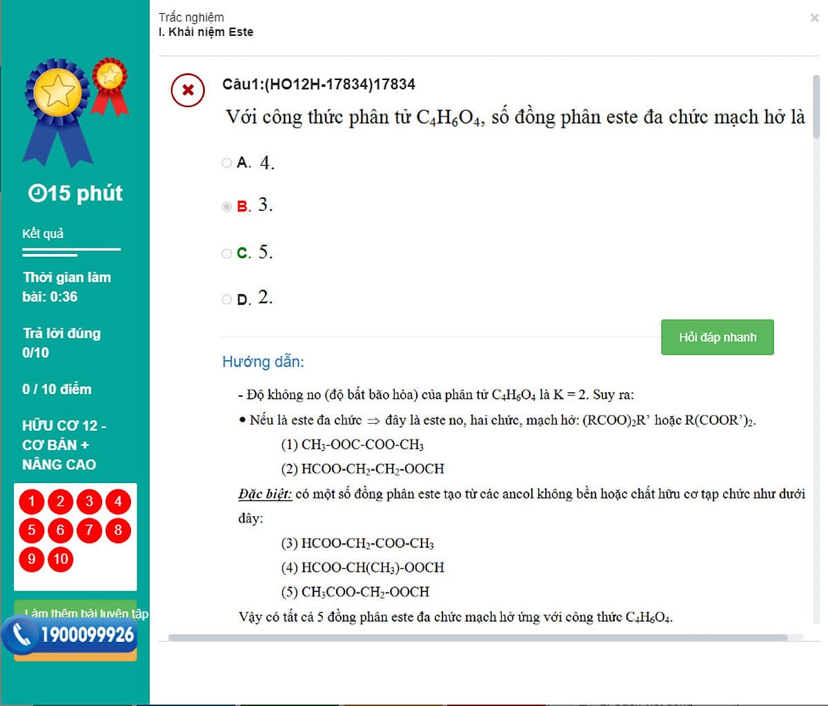 Khóa học HÓA HỌC HỮU CƠ 12 - CƠ BẢN + NÂNG CAO thầy Dương Tiến Tài - 09 tháng