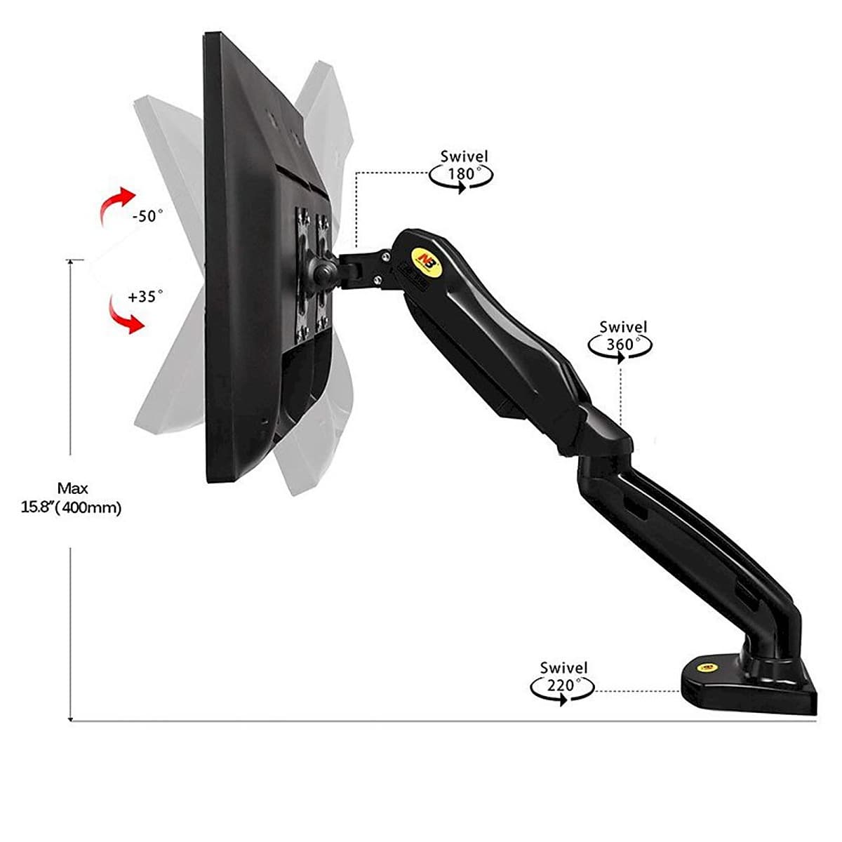 Giá Treo 2 Màn Máy Tính Gắn Bàn Đa Năng Nhập Khẩu North Bayou F160 (17-27 inch)