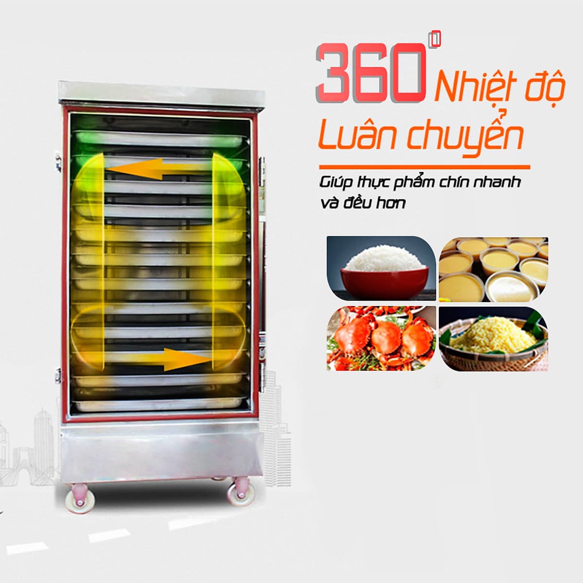 Tủ Hấp Giò Chả Bằng Điện 6 Khay NEWSUN Việt Nam Chính Hãng