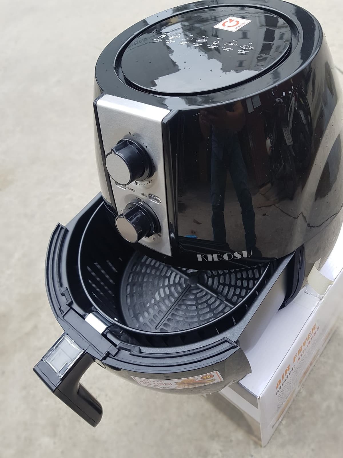 Nồi Chiên Không Dầu 6.5L, 02 Lòng rời, Chống dính, 1600W Kidosu AF65 - Hàng chính hãng