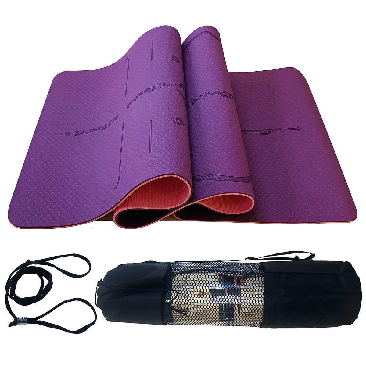 Thảm Tập Yoga Định Tuyến TPE 2 Lớp – Chọn Màu – Chọn Độ Dày + Bao Thảm Tập Yoga + Dây Buộc Thảm Tập Yoga Chính Hãng miDoctor 