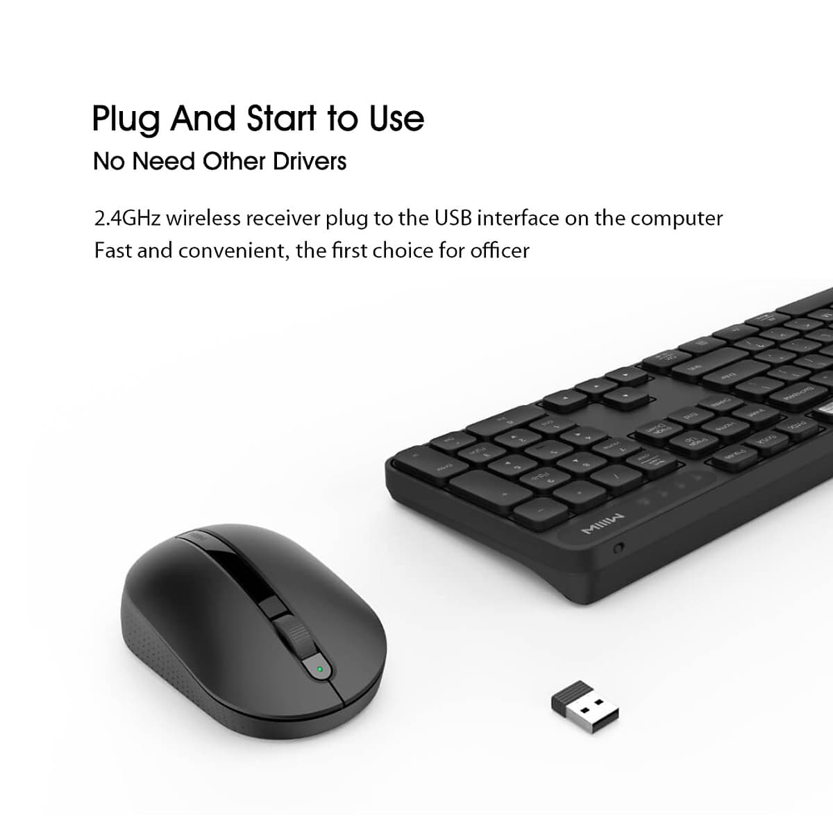 Bộ Bàn Phím Và Chuột Không Dây Xiaomi chống trượt dành cho Máy Tính Xách Tay (2.4GHz)