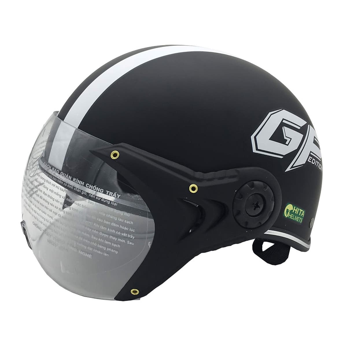 Mũ Bảo Hiểm Thời Trang 1/2 Đầu Có Kính Chita CT6B1 (K) Tem Hình GP Edition Năng Động, Thời Trang - Hàng Chính Hãng