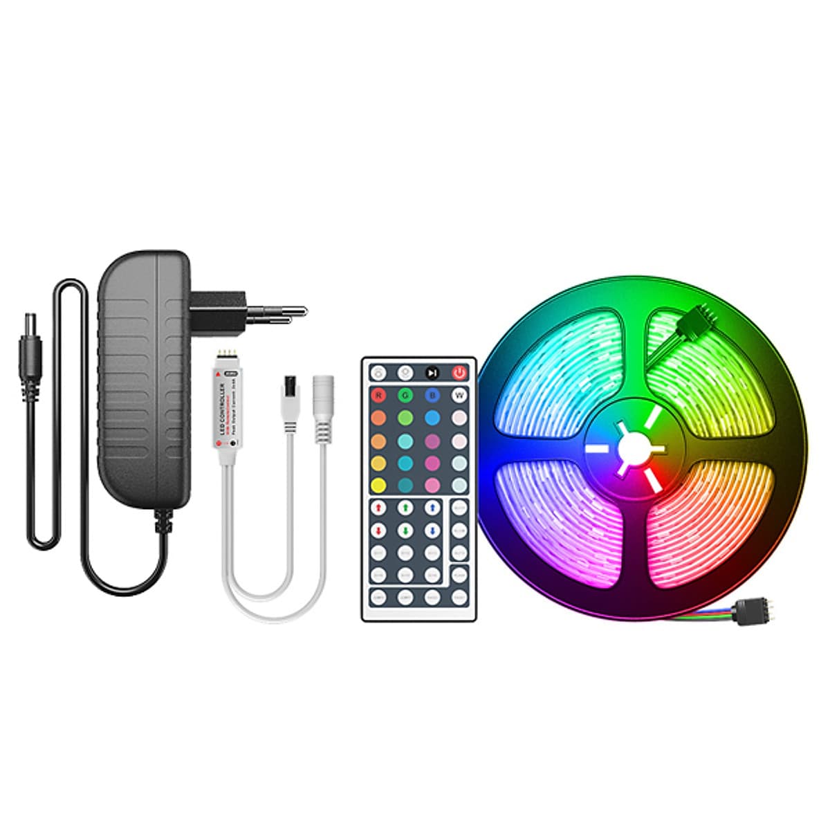 Cuộn Đèn LED Trang Trí Quấn Cây RGB Siêu Sáng, Dài 5M Kèm Remote 44 Phím