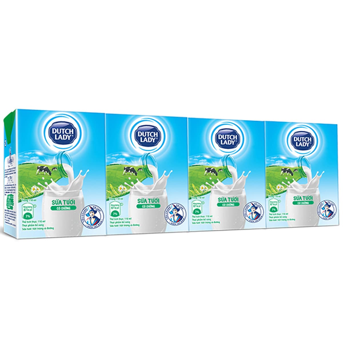 Thùng 48 Hộp Sữa Tươi Tiệt Trùng Dutch Lady Cô Gái Hà Lan Có Đường (48 x 110ml)
