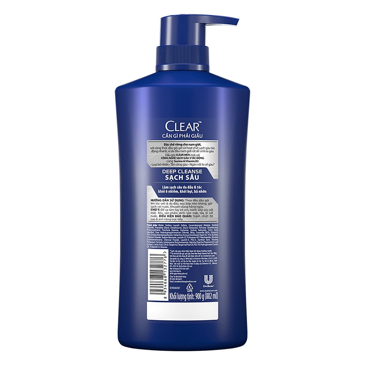 Dầu Gội Sạch Gàu Clear Men Deep Cleanse Sạch Sâu (900g)