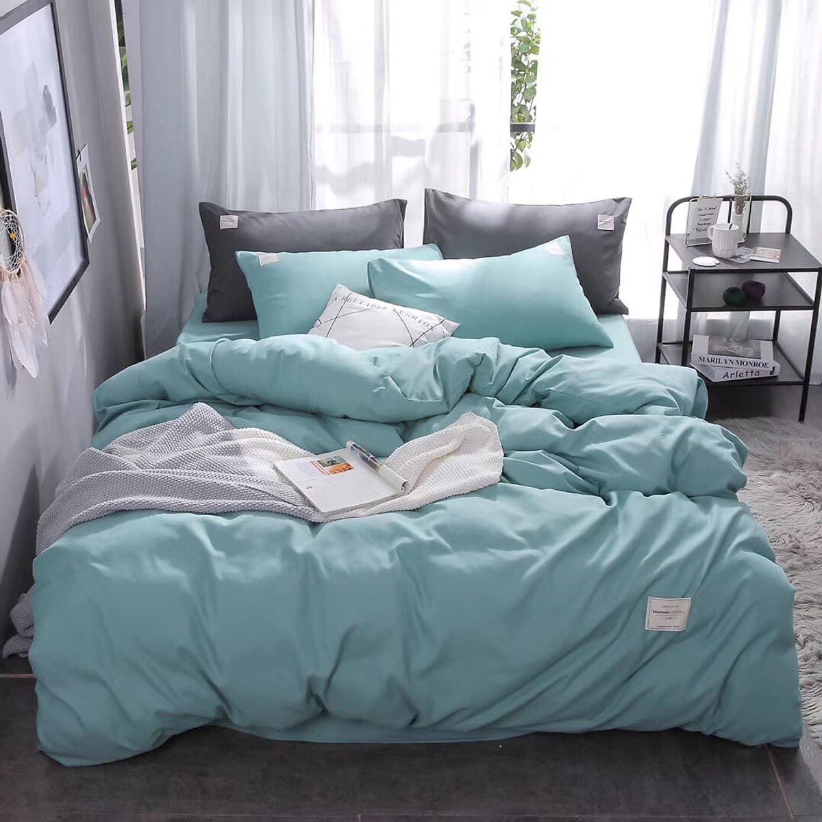 Bộ 4 món chăn ga gối cotton Tici cao cấp TC45 hàng đẹp (set gồm 1 ga, 1 chăn có khóa lồng được ruột, 2 vỏ gối)