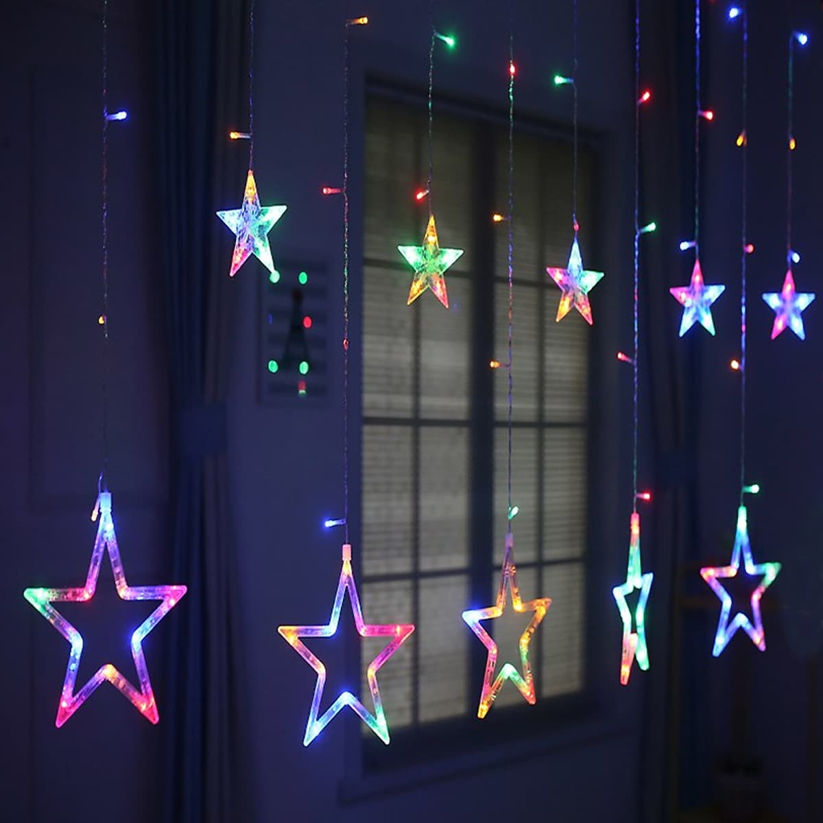 Dây Đèn LED Rèm Trăng Sao Chống Thấm Nước Trang Trí Ngoài Trời - Dài 2.5 Mét