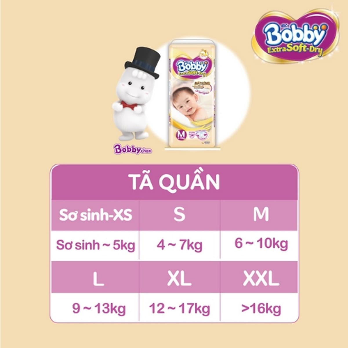 Tã Bobby Quần Extra Soft Dry 