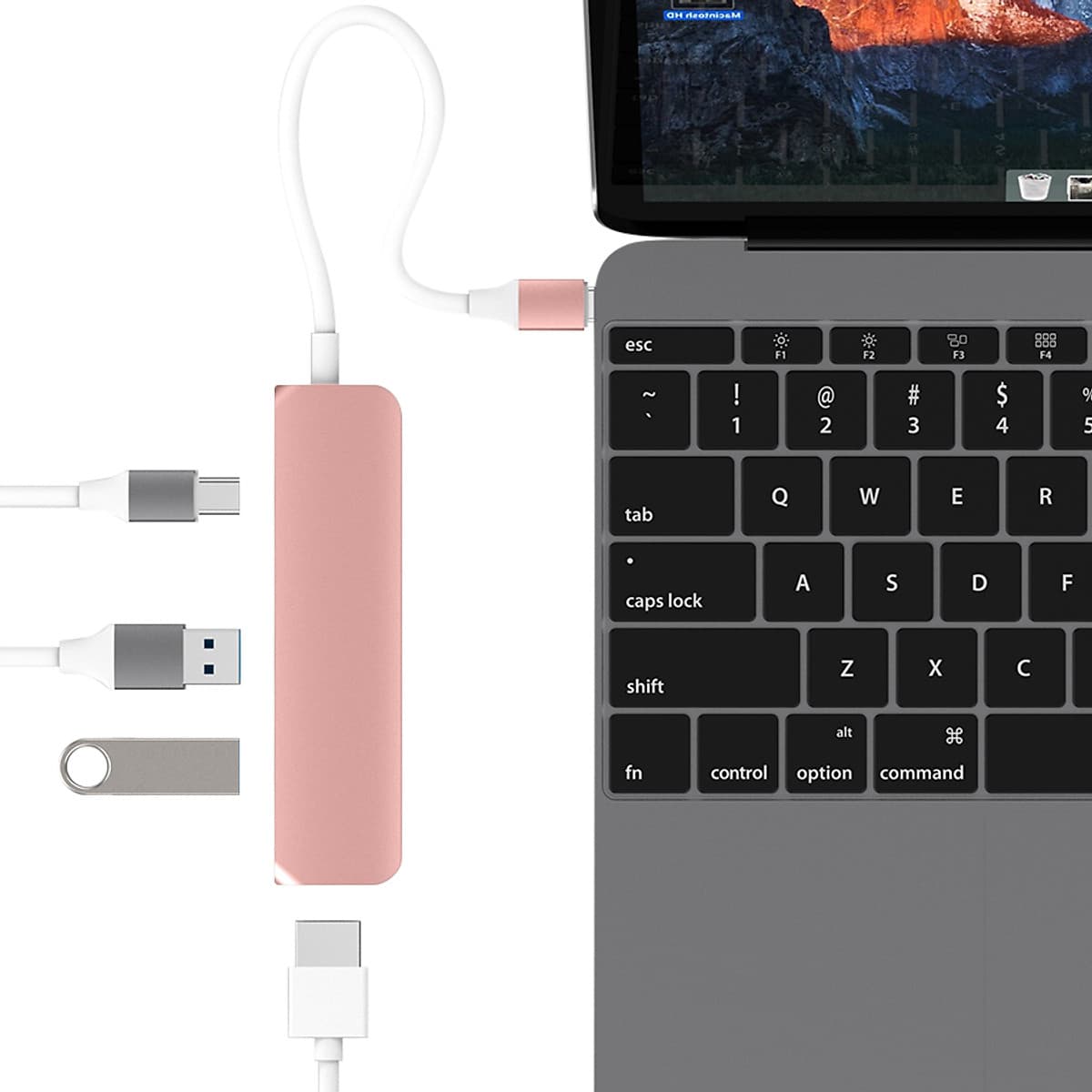 Cổng Chuyển HyperDrive USB-C Hub With 4K HDMI Support For MacBook Pro 2016 / 2017, MacBook 12" - Hàng Chính Hãng