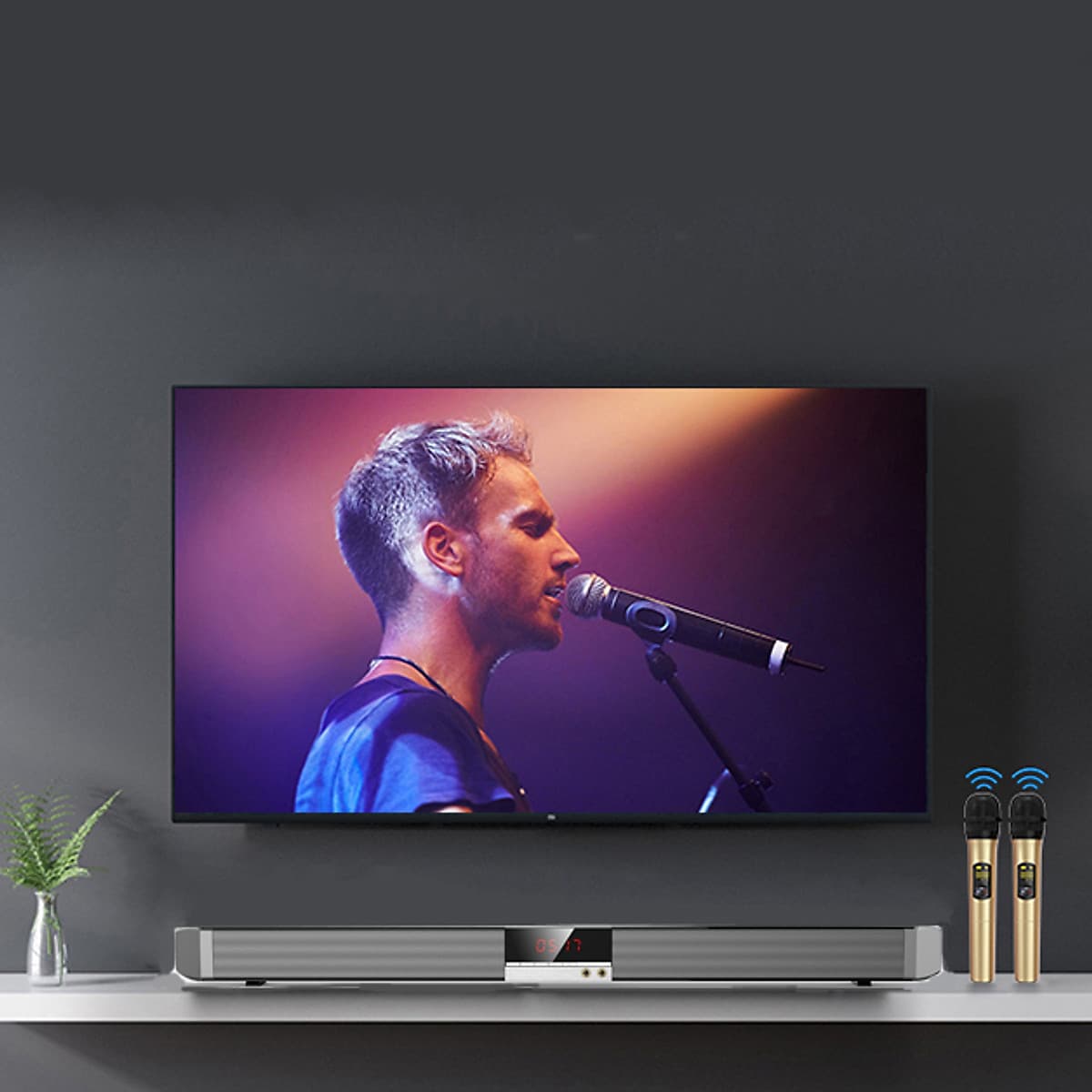 Bộ loa thanh karaoke youtube trên tivi smart  SR100 -K  ( Hàng nhập khẩu )