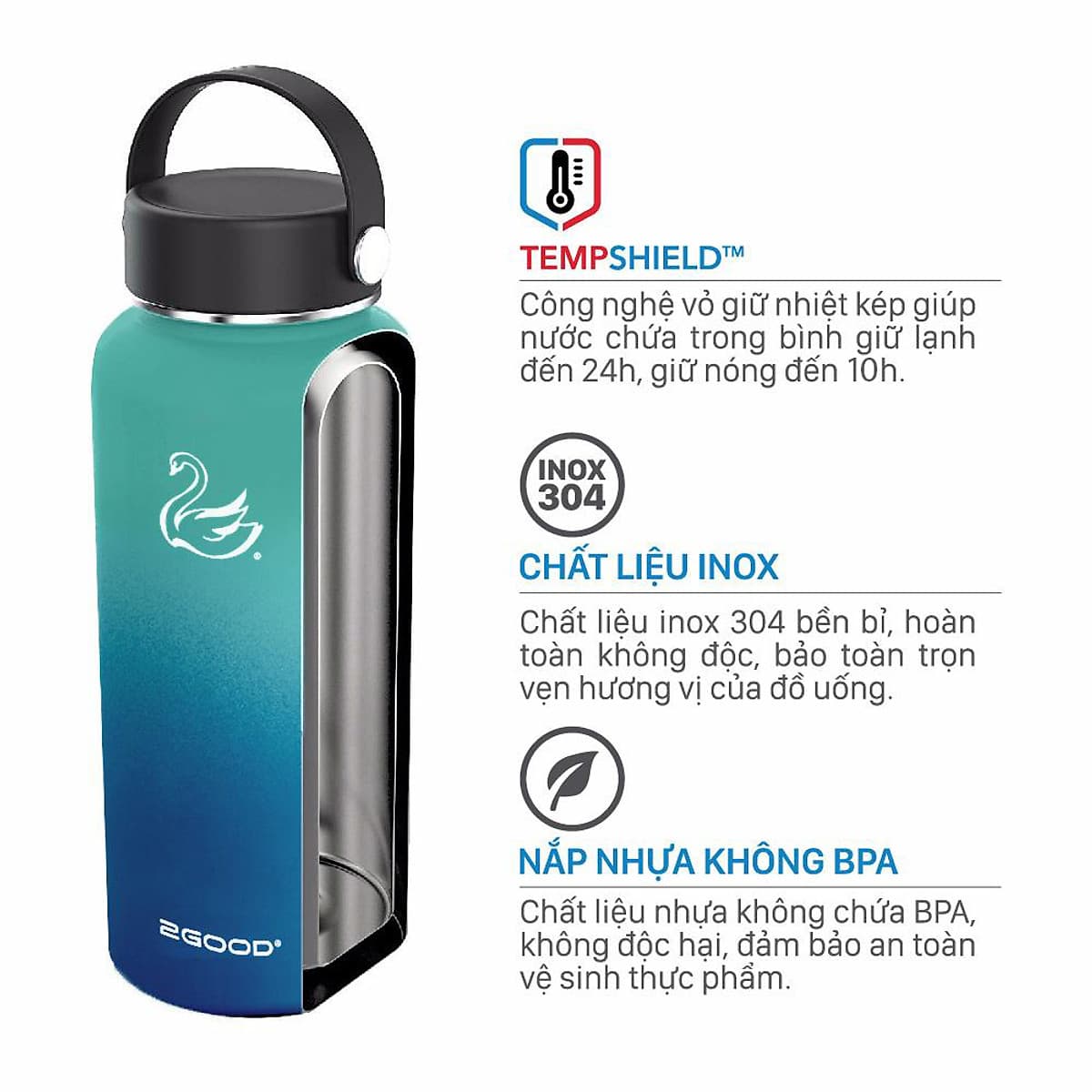 Bình Giữ Nhiệt 2GOOD FLASK Wide Mouth WM-01 (900ml) - Hàng Chính Hãng