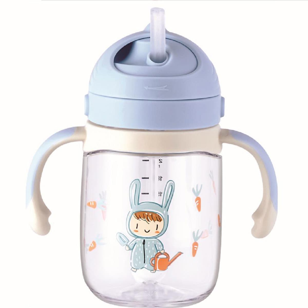 Bình tập uống nước cho bé Lock&Lock 240ml 350ml - Hàng chính hãng, chất liệu nhựa Tritan, có ống hút, có quai cầm, chống sặc, họa tiết ngẫu nhiên