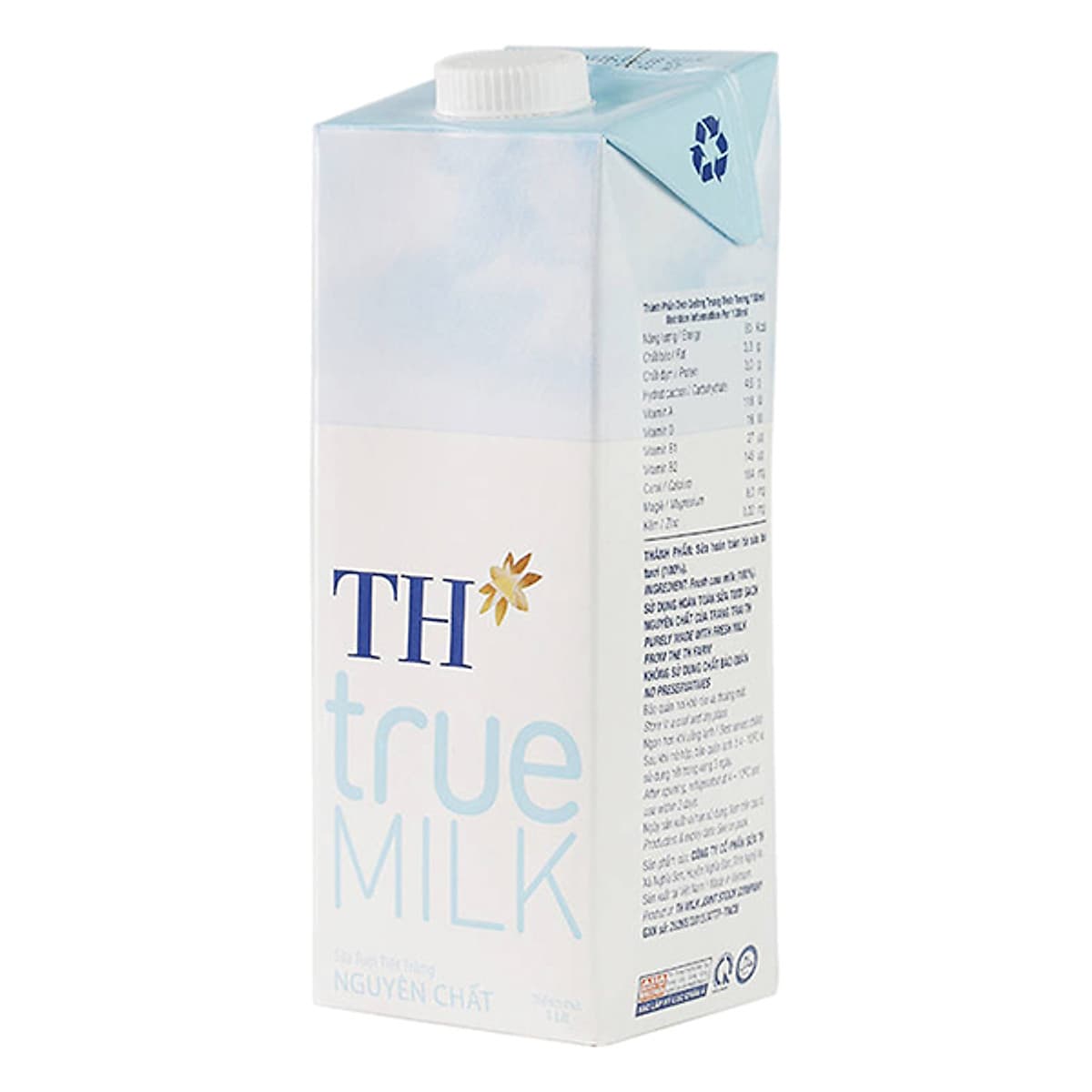 Thùng Sữa Tươi Tiệt Trùng Nguyên Chất TH True Milk (1L x 12 hộp)