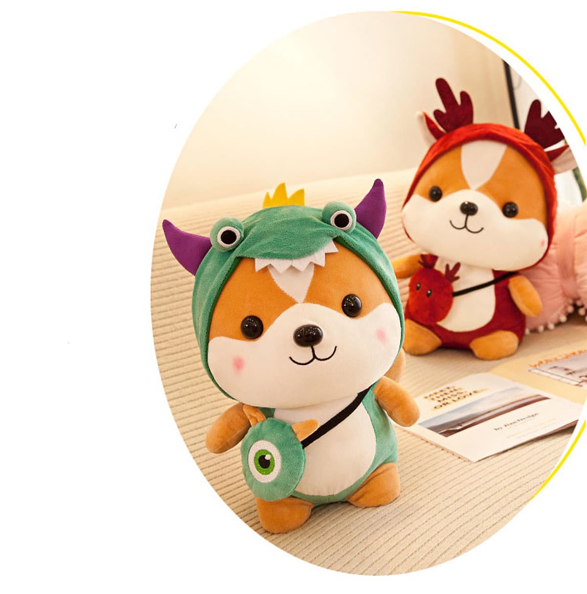 Thú Bông Chó Shiba Hóa Trang Cosplay Ngộ Nghĩnh 25cm Quà Tặng Siêu Dễ Thương